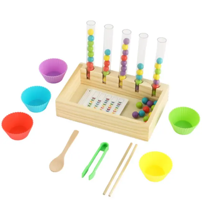 Kruzzel Educatief houten sorteerspel met cijfers en kleuren – Montessori telspel voor peuters en kleuters