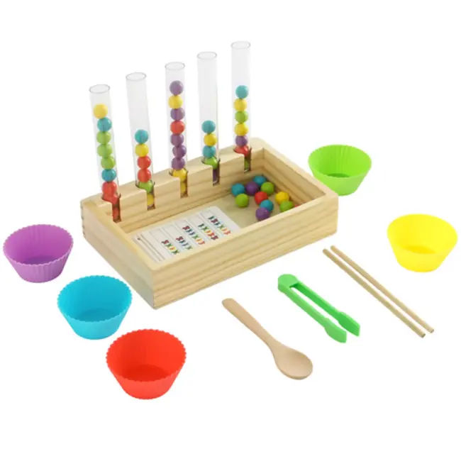 Kruzzel Educatief houten sorteerspel met cijfers en kleuren – Montessori telspel voor peuters en kleuters