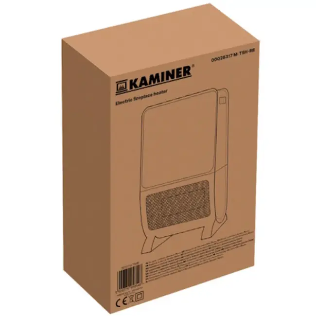 Kaminer Elektrische kachel 2000W met LED-vlameffect, keramische verwarming en afstandsbediening