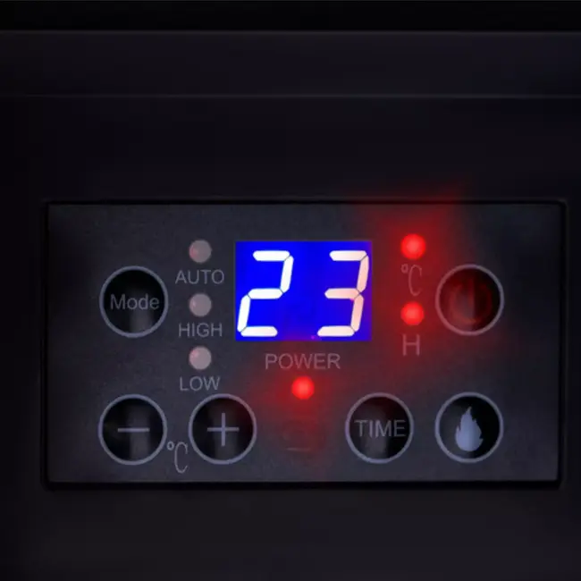 Kaminer Elektrische kachel 2000W met LED-vlameffect, keramische verwarming en afstandsbediening