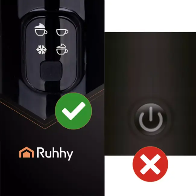 Ruhhy Melkopschuimer 400W zwart met 2 verwarmingsstanden, antiaanbaklaag en draaivoet