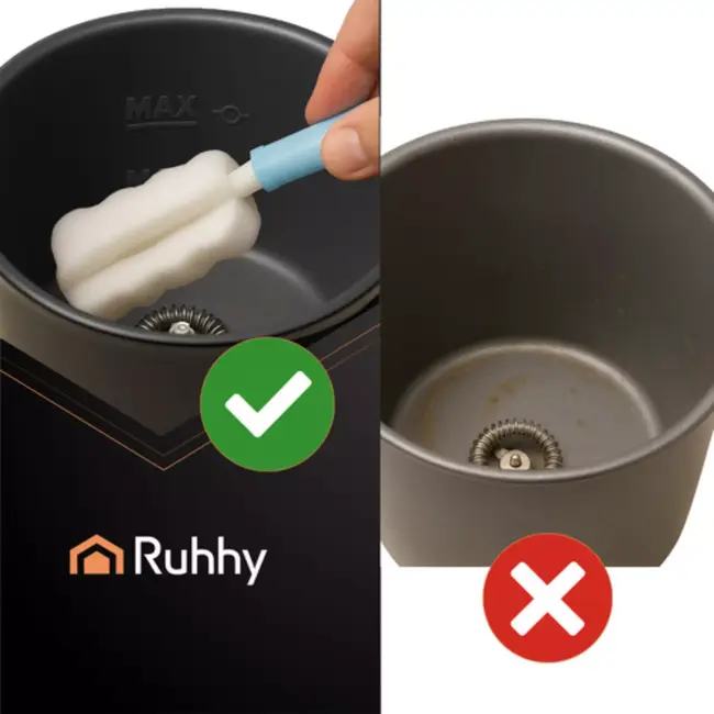 Ruhhy Melkopschuimer 400W zwart met 2 verwarmingsstanden, antiaanbaklaag en draaivoet