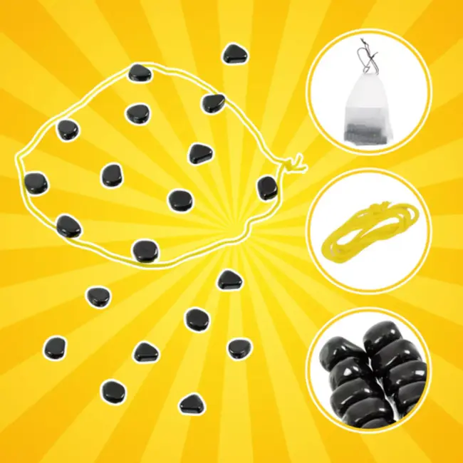 Kruzzel Magnetische stenen 40 stuks zwart met touw en opbergtas voor logisch en creatief spel