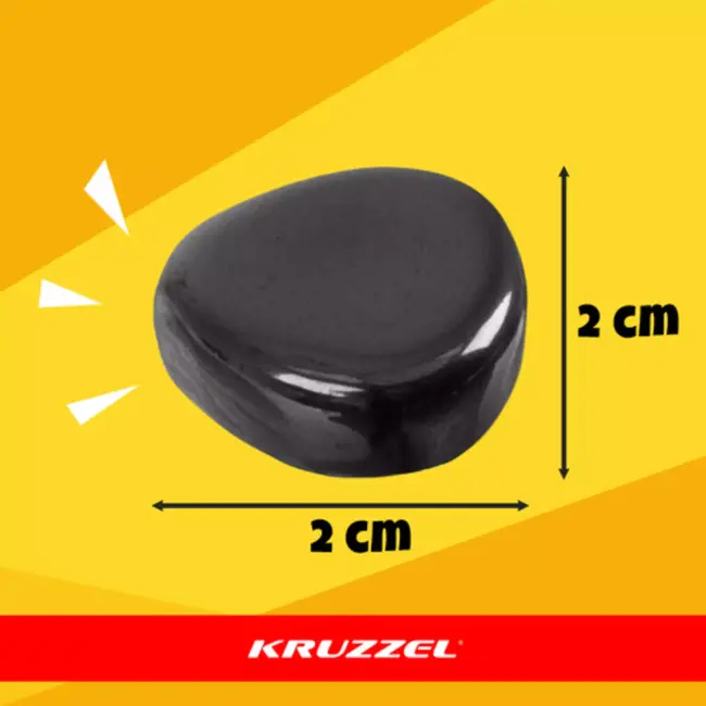 Kruzzel Magnetische stenen 40 stuks zwart met touw en opbergtas voor logisch en creatief spel