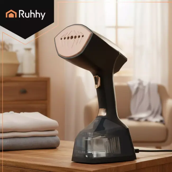 Ruhhy kledingstomer 2000W zwart met 3 stoomstanden, 360ml tank en automatische uitschakeling