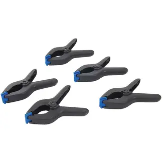 Silverline Veerklemmen - kunststof - draaibare antislipbekken - 160 mm, kaakopening 70 mm - 5 stuks - modelbouw en houtbewerking