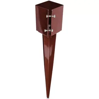 Fixman Inslaganker paalhouder - verzinkt staal - 10 x 10 x 75 cm - grijs - inslaan zonder graven - voor schutting en hek