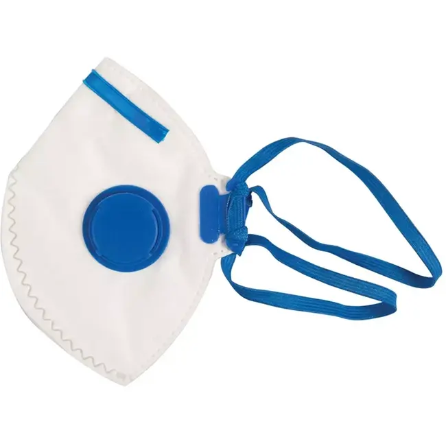 Silverline Stofmasker FFP2 plat vouwbaar met ventiel - vliesmateriaal - universele maat - wit - eenmalig gebruik werkplaats en bouw