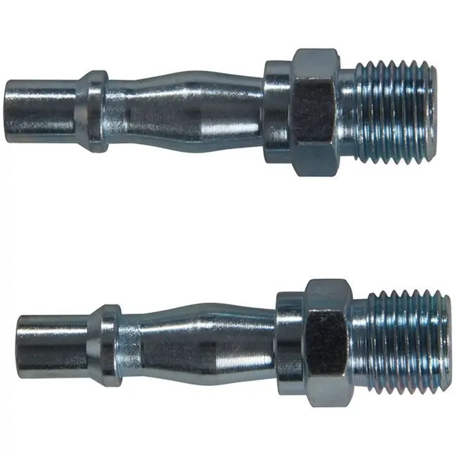 Silverline Bajonetkoppeling voor luchtslang - gepolijst metaal - BSP 1/4 inch buitendraad - 6 mm - 2 stuks - voor perslucht