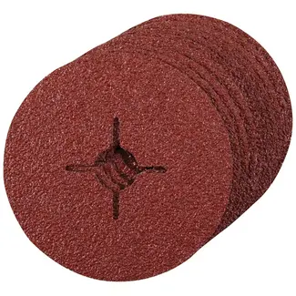 Silverline Schuurschijven - vezel - aluminiumoxide - korrel 60 - 115 mm - 10 stuks - slijpen en schuren - staal en hout