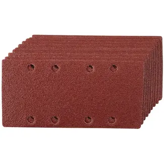Silverline Schuurvellen - aluminiumoxide - geperforeerd klittenband - 93 x 190 mm - korrel 80 - 10 stuks - voor hout en verf