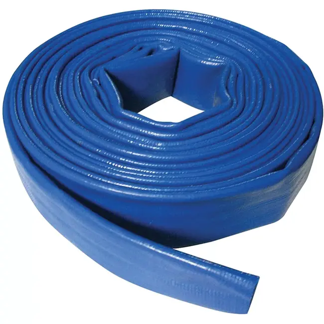 Silverline Dompelpompslang - pvc - 10 meter, diameter 25 mm - waterafvoer, plat en oprolbaar - blauw - vijvers en zwembaden