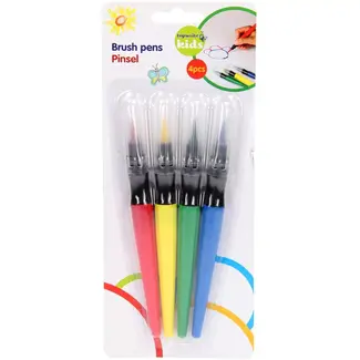 Penseelpennen - Kleurenmix - Antiknoei - 17 cm - Set van 4