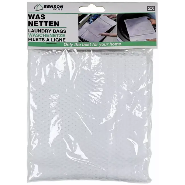 Benson Wasnet - Beschermend - 40 x 30 cm - 2 stuks - Wit - Polyester