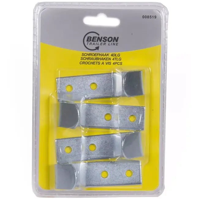 Benson Schroefhaken - Hoge draagkracht - Binnen en buiten - 4 stuks - Zilver