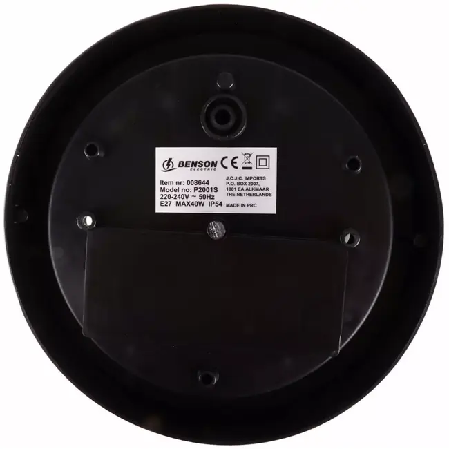 Benson Ronde buitenlamp - waterdicht - zwart - E27 fitting - 18 cm