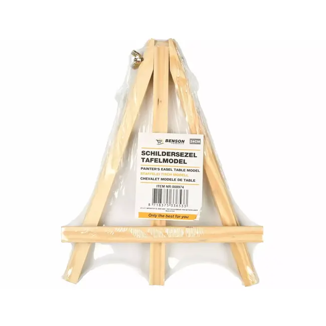 Benson Mini schildersezel - tafelmodel - vurenhout - driepoot - 24 x 16 cm