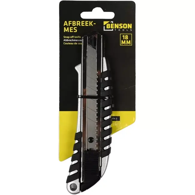 Benson Stanleymes - Afbreekbaar - Anti-slip handvat - Automatische vergrendeling - 18 mm - Zwart