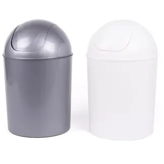 Benson Ronde prullenbak met deksel - 7 liter - duurzaam kunststof - stijlvol ontwerp