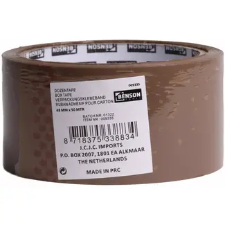 Benson Dozentape - Bruin - 48 mm x 66 m - Stevige Hechting