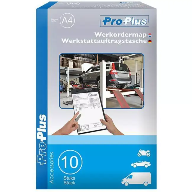 ProPlus Werkordermap met sleutelvak - A4 - Zwart - 10 stuks - Slijtvast kunststof