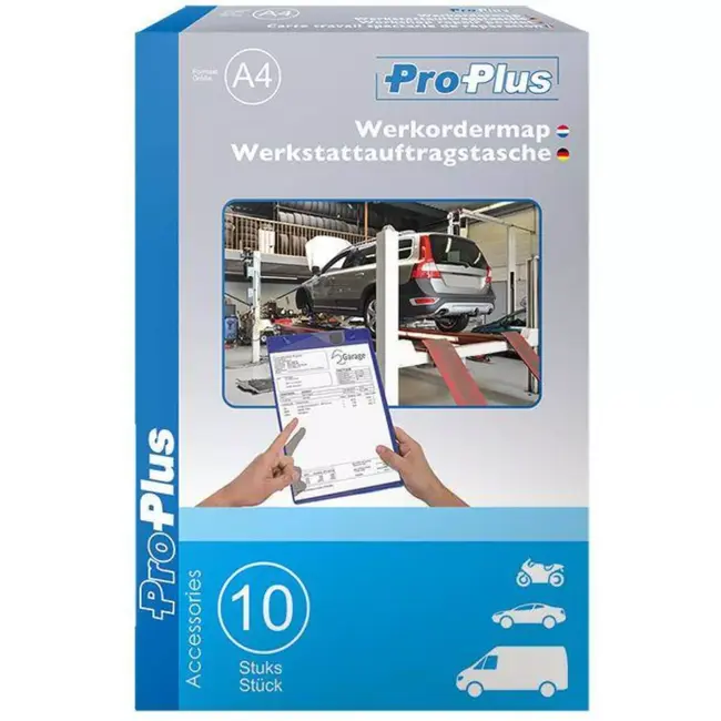 ProPlus Werkordermap - A4 - Inclusief draagkoord en sleutelvak - Blauw - 10 stuks