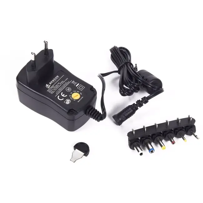 Benson Universele Ac/Dc adapter - 3-12V - 6 verwisselbare pluggen - 1000mA