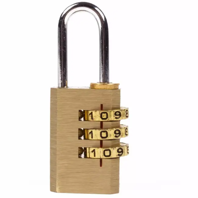 Benson Compact hangslot - 3-cijferige code - messing - 22 mm