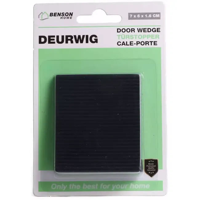 Benson Flexibele deurstopper - rubber - zwart - 16 mm - per stuk