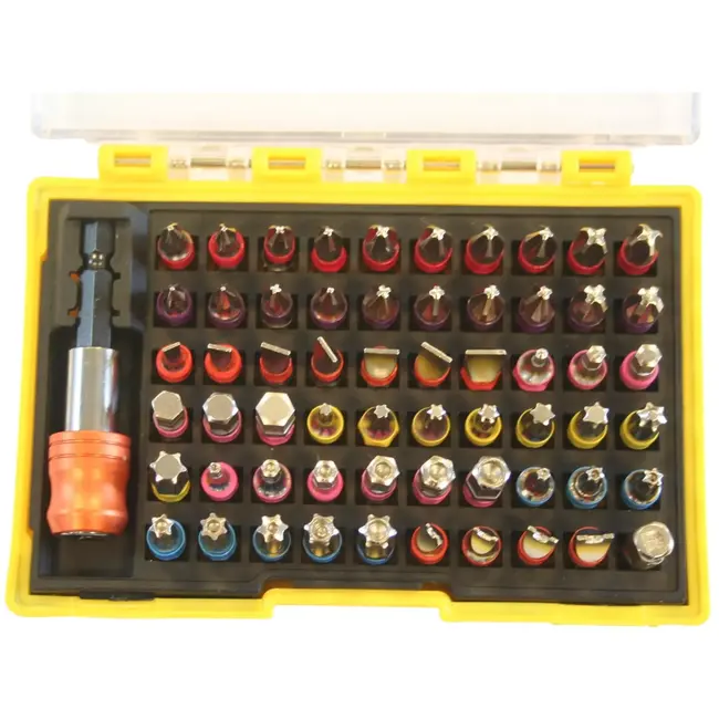 Hofftech Complete bitset - 61-delig - snelwisselhouder - kleurcodering - chroom-vanadiumstaal