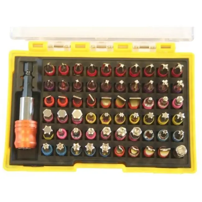 Hofftech Complete bitset - 61-delig - snelwisselhouder - kleurcodering - chroom-vanadiumstaal