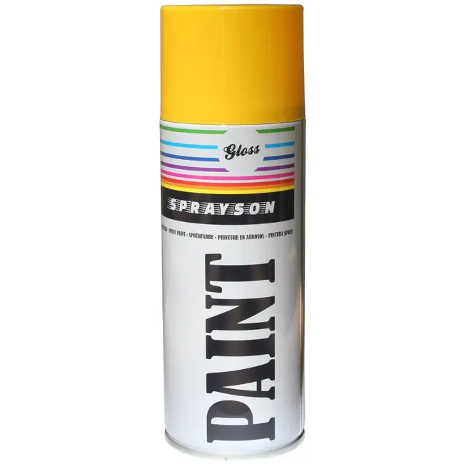 Sprayson Hoogglans gele spuitlak - 400 ml - veelzijdig en eenvoudig in gebruik