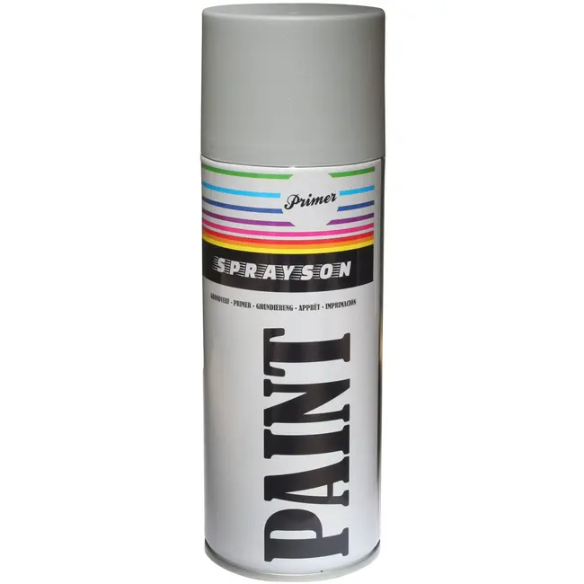 Sprayson Grijze primer spuitbus - hoge dek- en vulkracht - 400 ml - voor diverse ondergronden