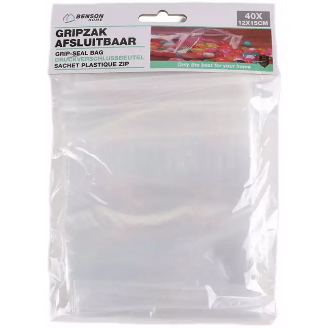 Benson Hersluitbare zakjes - 12 x 15 cm - 40 stuks - Organiseer en bewaar vers