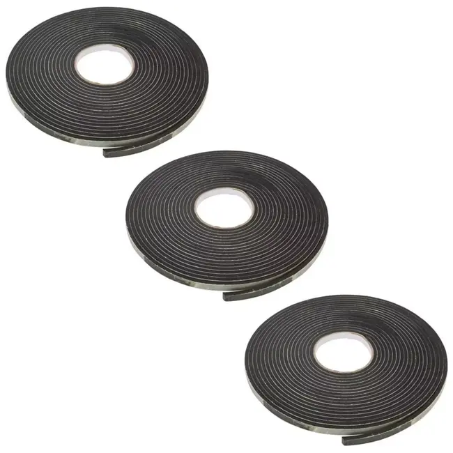 Fixman Zelfklevende tochtstrip - EVA schuim - 3-8 mm - 10,5 meter - zwart - 3 stuks