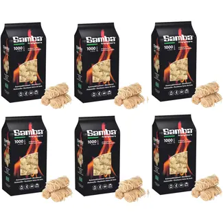 Samba aanmaakwokkels en aanmaakkrullen 6 kilo (ca 480 stuks) met lange brandduur voor veilig en natuurlijk aansteken van BBQ, vuurkorf en openhaard