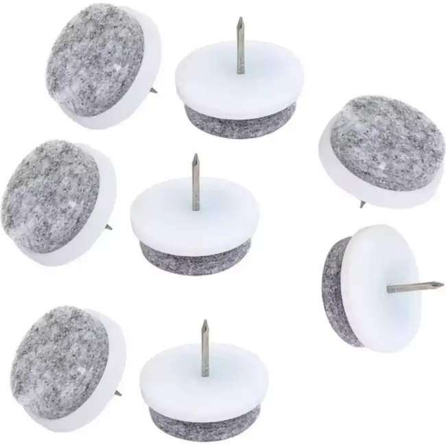 Benson Meubelviltglijders - Ø20mm - Wit/Grijs - Set van 24 - Beschermt Vloeren