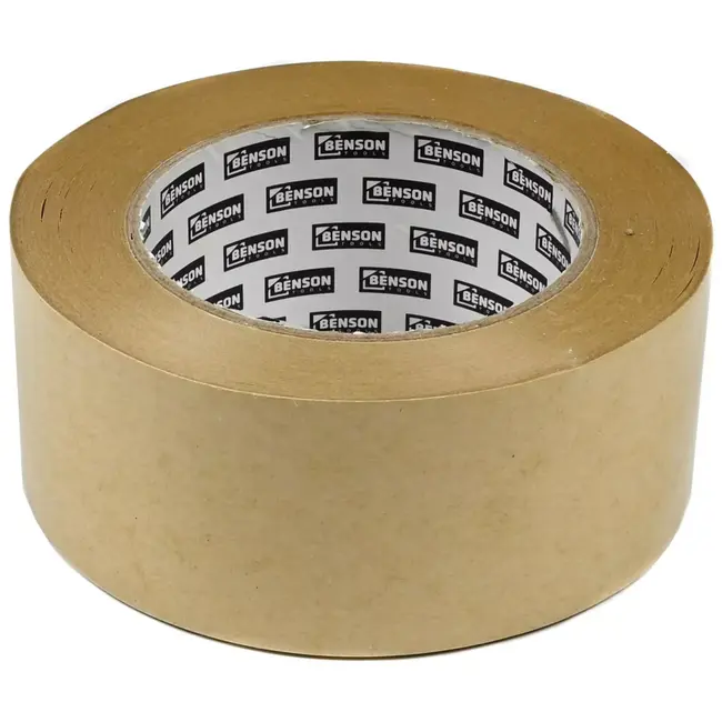Benson Papieren verpakkingstape - 50 mm x 50 meter - 140 micron - Milieuvriendelijk - Handmatig te scheuren
