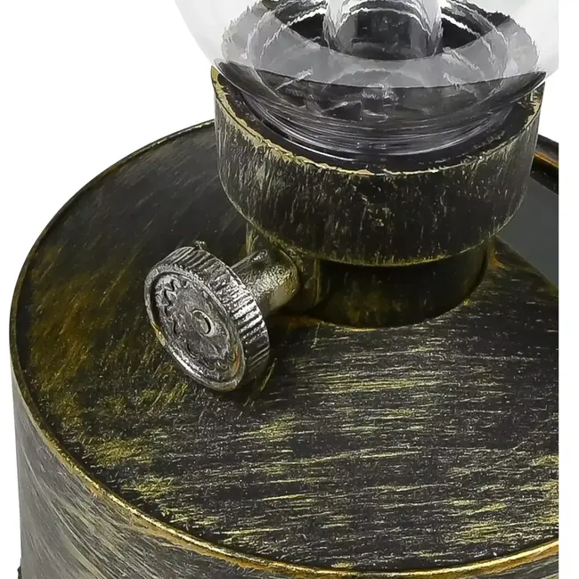 Benson Solar LED olielamp - flame effect - goud en zilver - 21 cm - IP44