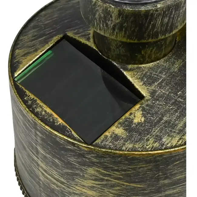 Benson Solar LED olielamp - flame effect - goud en zilver - 21 cm - IP44