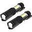 Benson Set van 2 oplaadbare zaklampen - 3W LED + COB zijlicht - USB-C - 100 lm - 26x26x100 mm - ABS materiaal