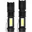 Benson Set van 2 oplaadbare zaklampen - 3W LED + COB zijlicht - USB-C - 100 lm - 26x26x100 mm - ABS materiaal