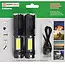 Benson Set van 2 oplaadbare zaklampen - 3W LED + COB zijlicht - USB-C - 100 lm - 26x26x100 mm - ABS materiaal