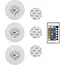 Benson LED disco party licht - RGB LED - afstandsbediening - 3 stuks - ø 80 mm - IP20