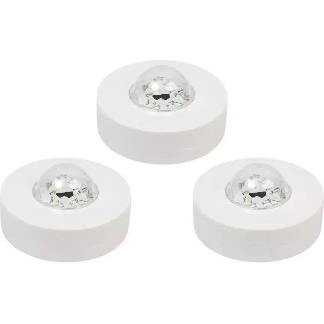 Benson LED disco party licht - RGB LED - afstandsbediening - 3 stuks - ø 80 mm - IP20