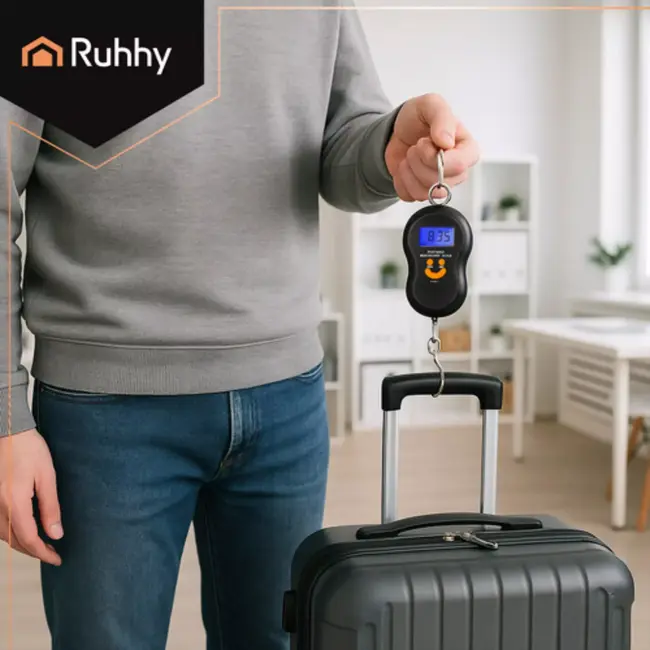 Ruhhy digitale haakweegschaal 50 kg – reisweger met LCD-scherm en tarefunctie