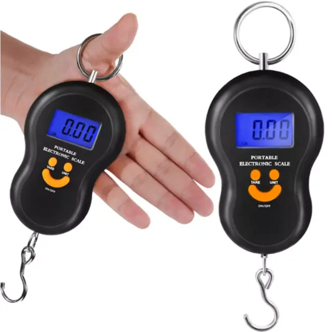 Ruhhy digitale haakweegschaal 50 kg – reisweger met LCD-scherm en tarefunctie