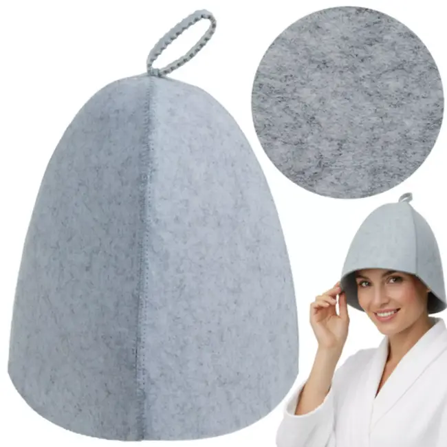 Isomedix vilten saunahoed – ademend, antibacterieel en comfortabel sauna-accessoire