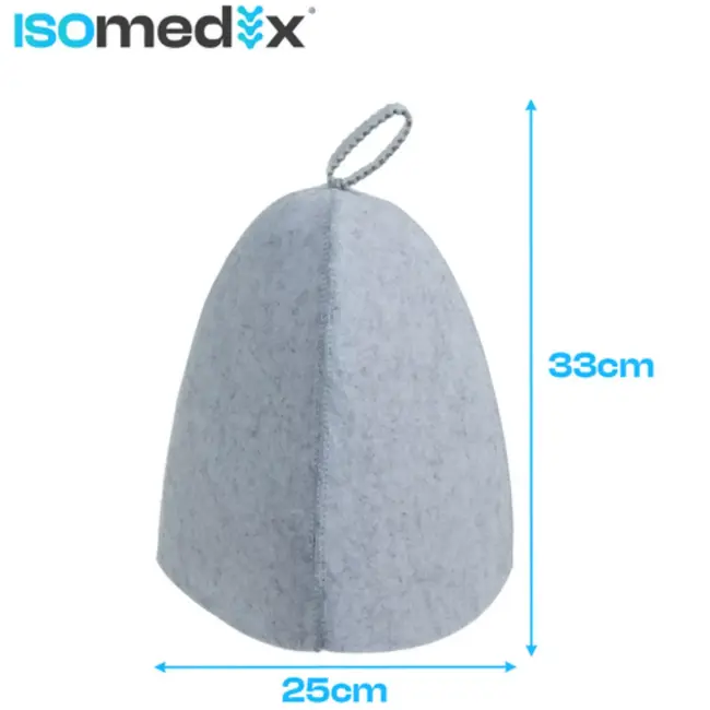Isomedix vilten saunahoed – ademend, antibacterieel en comfortabel sauna-accessoire