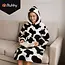 Ruhhy XXL dekenhoodie zwart-wit – zachte fleece trui met capuchon voor winterdagen